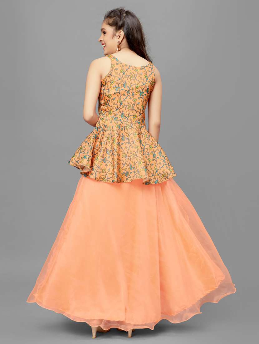 peach rayon skirt top set  - 21242741 -  Standard Image - 2