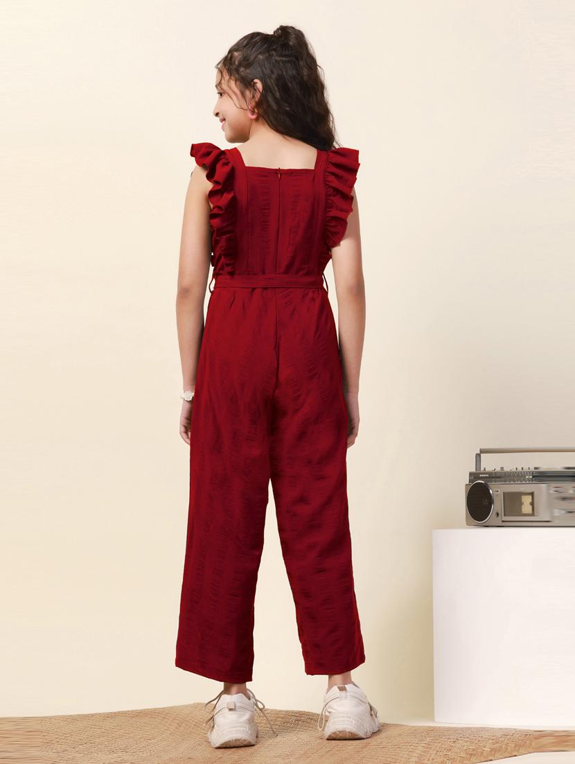 girls solid full length jumpsuit - 21242811 - Standard Image - 2