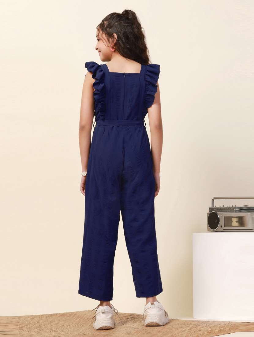 girls solid full length jumpsuit - 21242812 - Standard Image - 2