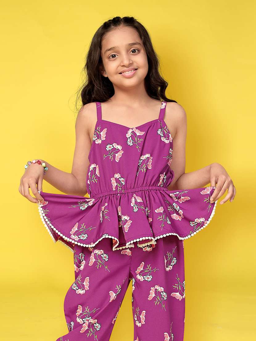 girls floral printed full length set - 21242830 -  Standard Image - 2