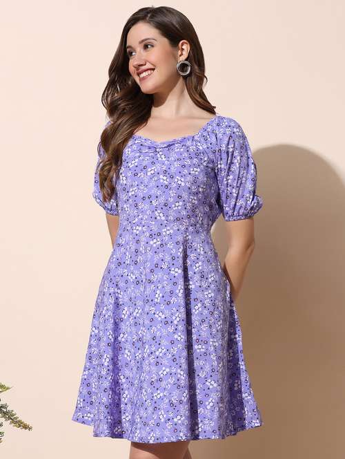 women floral printed fit & flare dress - 21243784 - Standard Image - 0