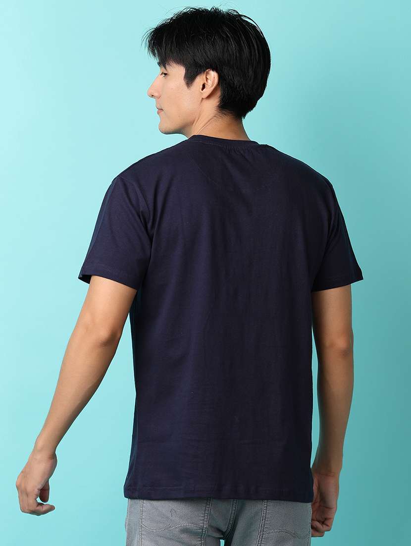 men front print round neck t-shirt - 21244245 -  Standard Image - 2