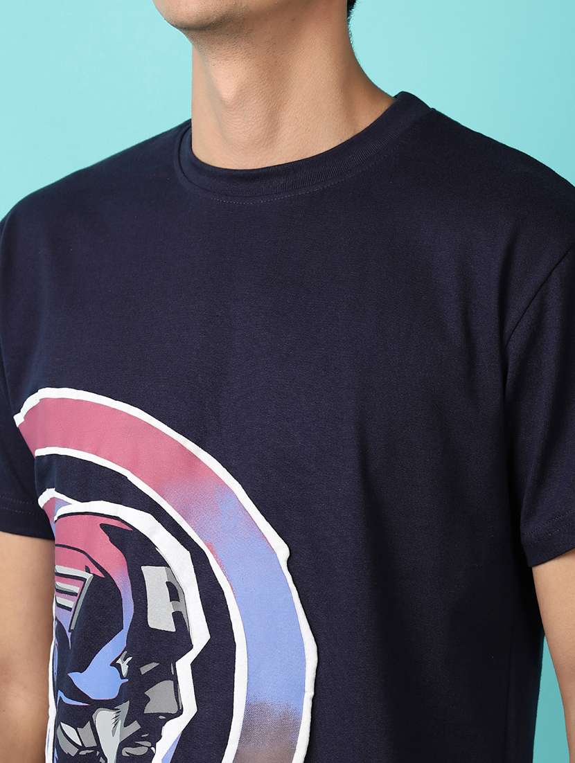 men front print round neck t-shirt - 21244245 -  Standard Image - 7