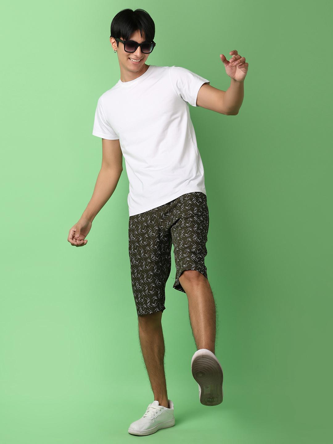 olive poplin shorts - 21244258 - Standard Image - 2