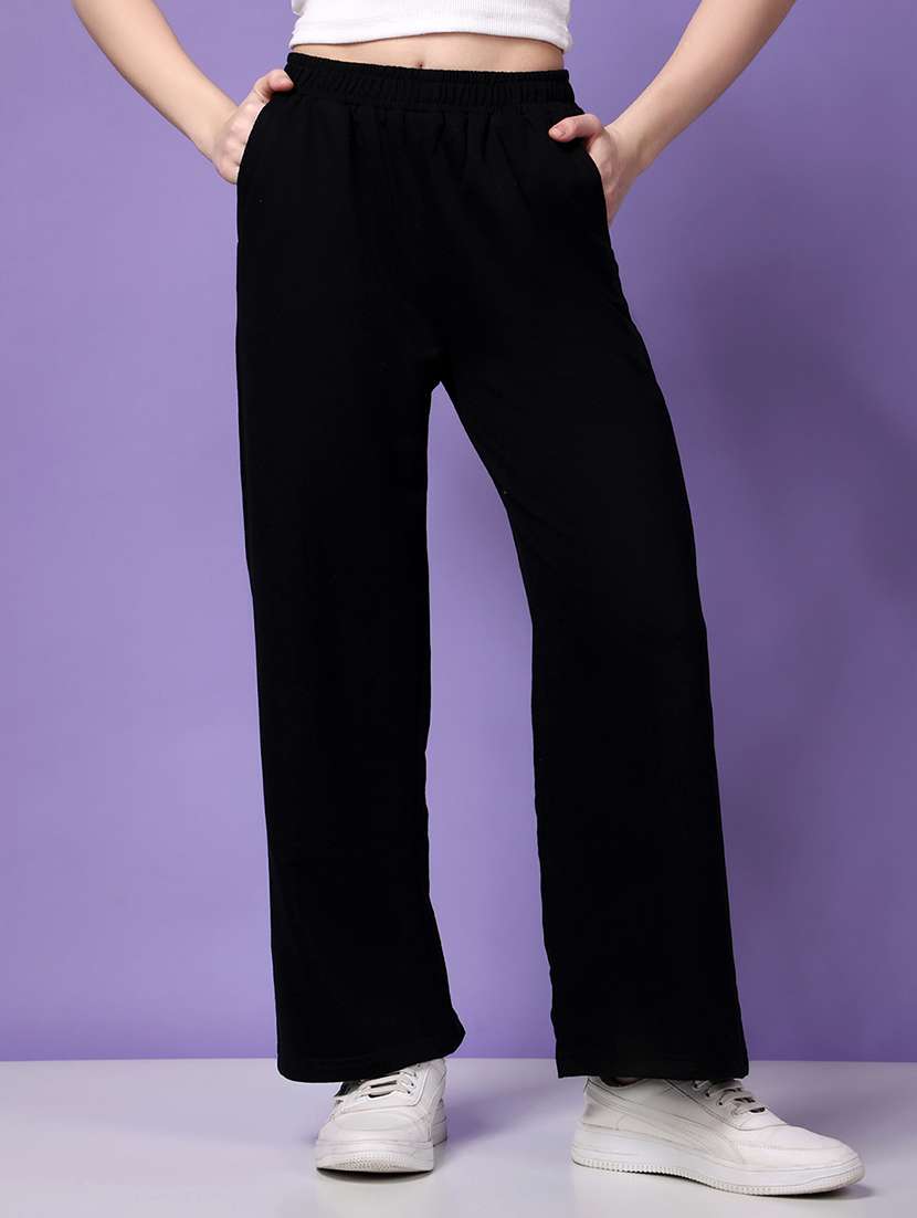 mid rise solid track pant