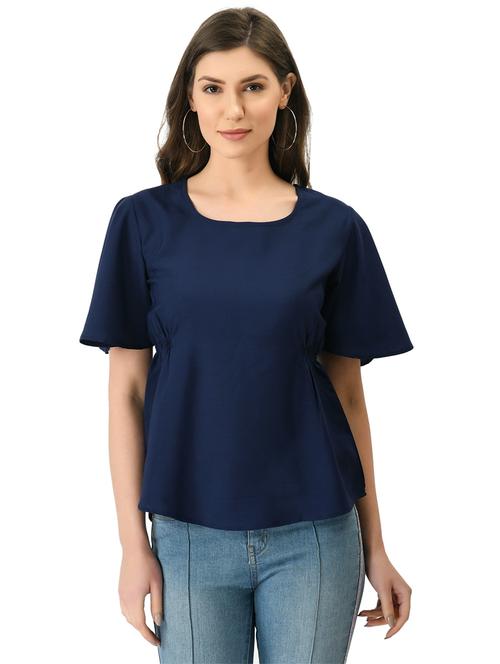 blue solid regular top - 21244683 -  Standard Image - 0
