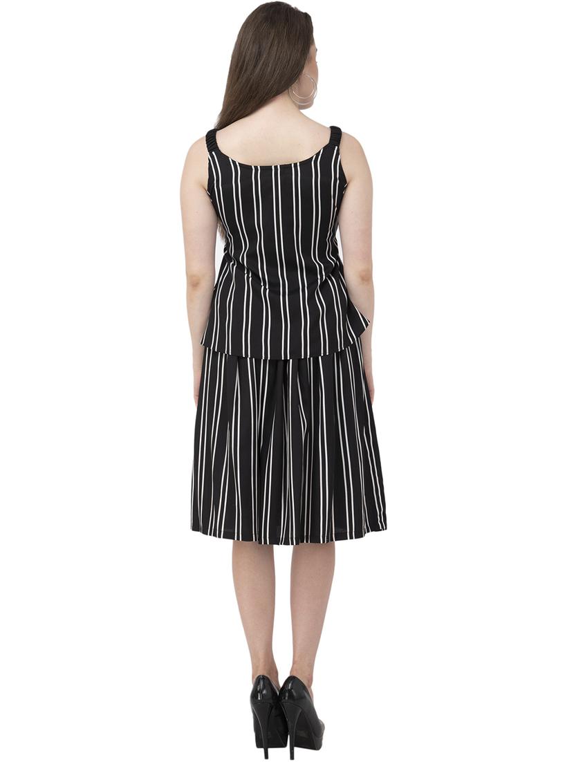 black striped a-line dress - 21244688 - Standard Image - 2