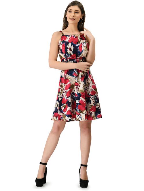 women multicolored printed a-line dress - 21244690 - Standard Image - 0
