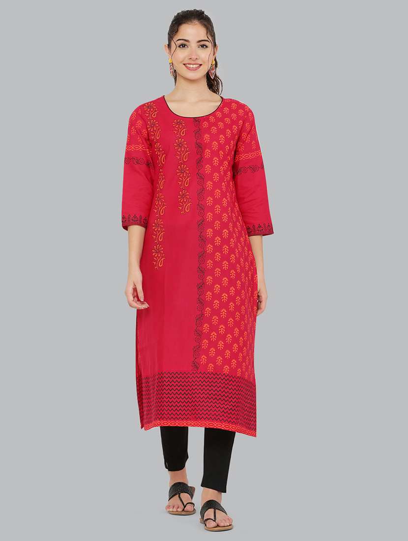 women three quarter sleeve printed kurta - 21244720 - Zoom Image - 0