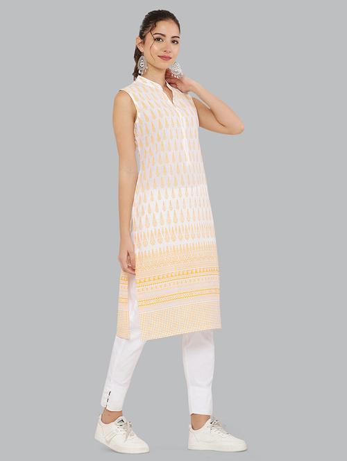 women sleeveless printed kurta - 21244725 - Standard Image - 0