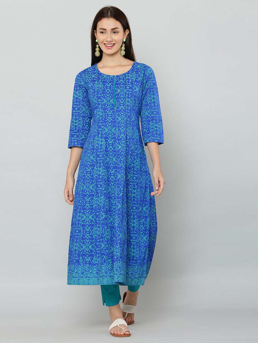 women three quarter sleeve printed kurta