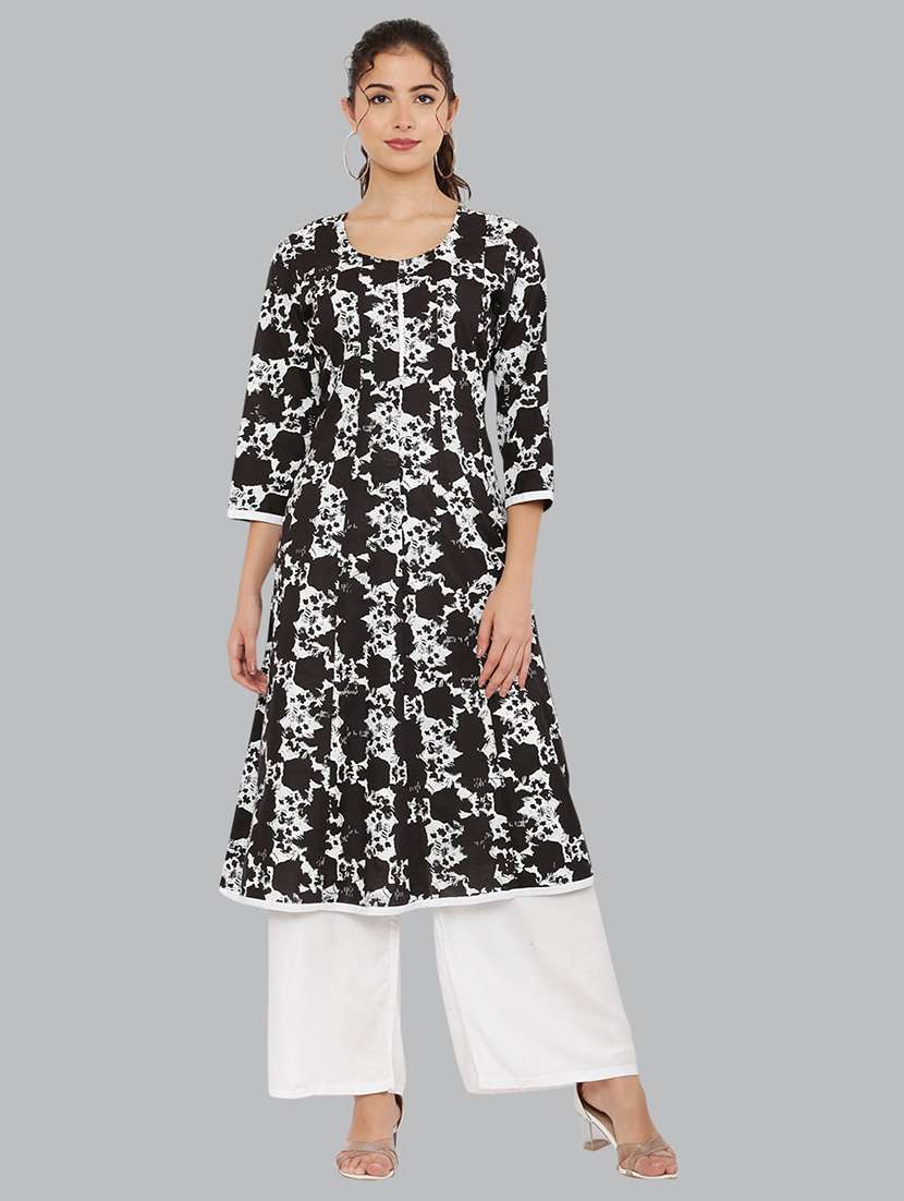 women three quarter sleeve printed kurta