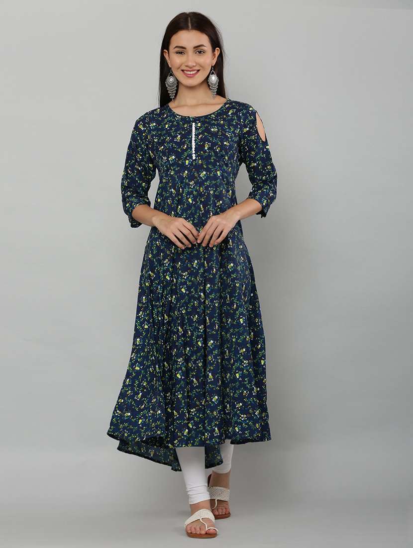 women three quarter sleeve printed kurta