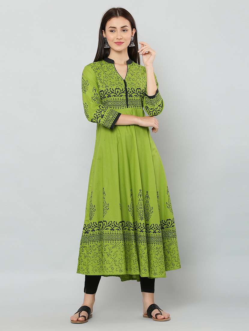 women three quarter sleeve printed kurta