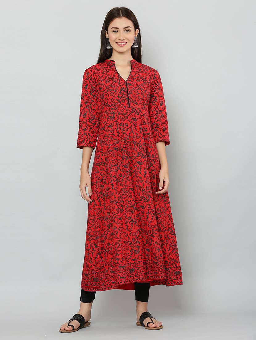 women three quarter sleeve printed kurta - 21244768 - Zoom Image - 0