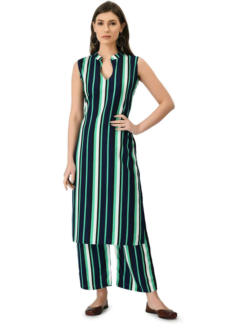 women sleeveless striped kurta - 21244769 -  Zoom Image - 0