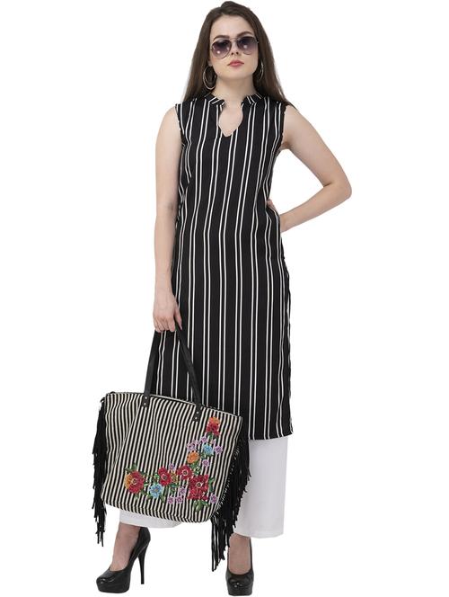 women sleeveless striped kurta - 21244782 - Standard Image - 0