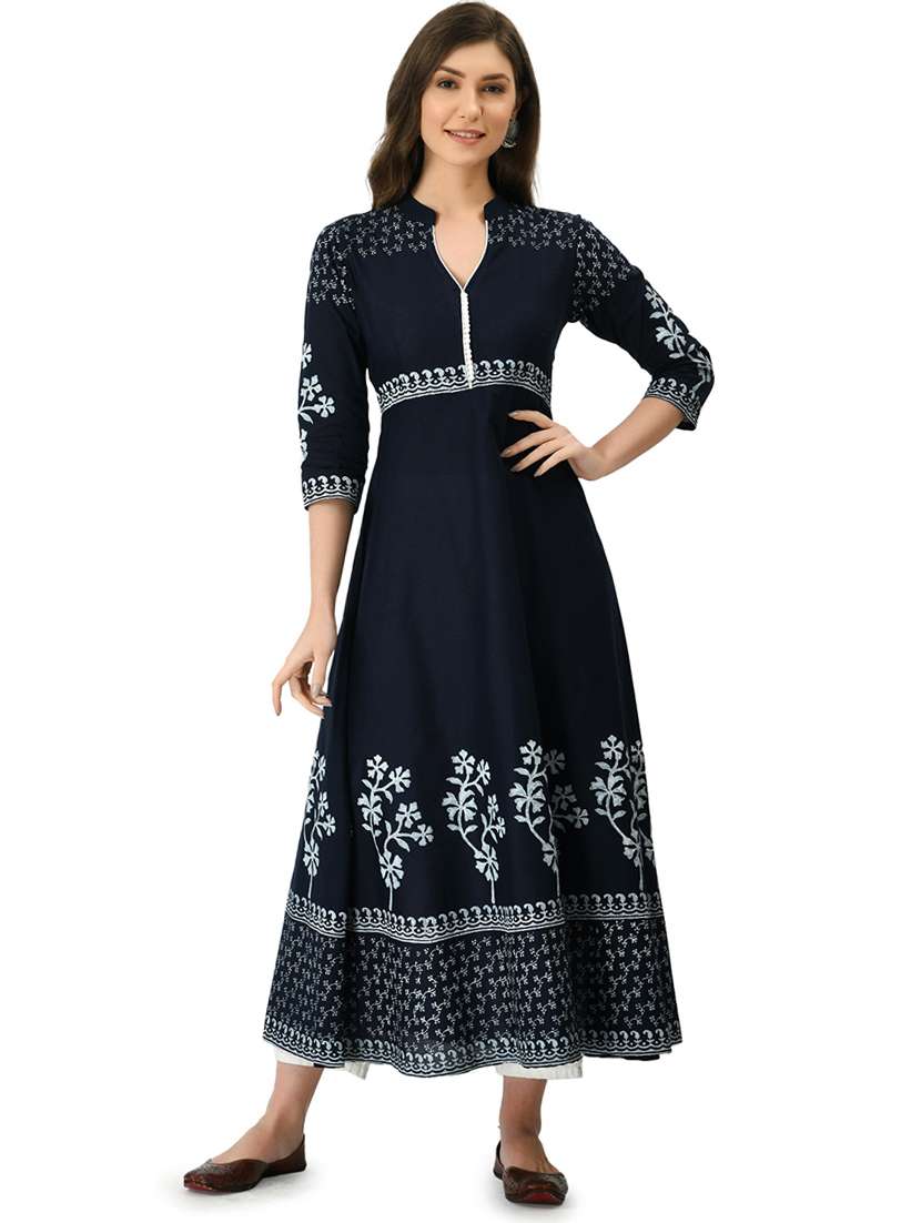 women three quarter sleeve printed kurta