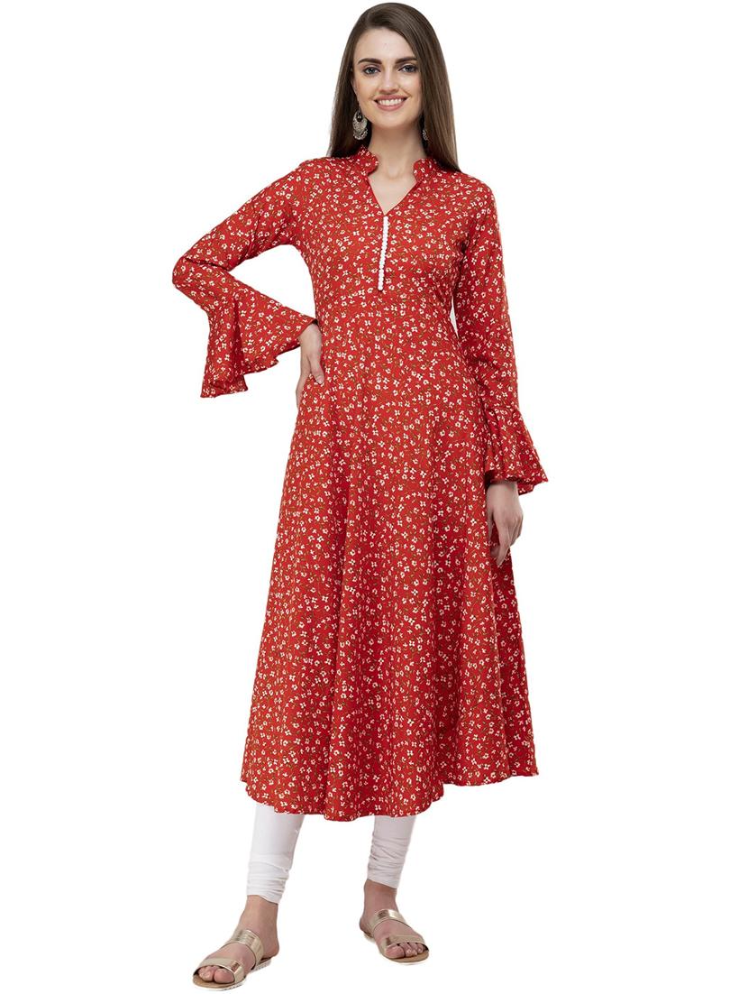 women bell sleeve printed kurta - 21244794 -  Zoom Image - 0