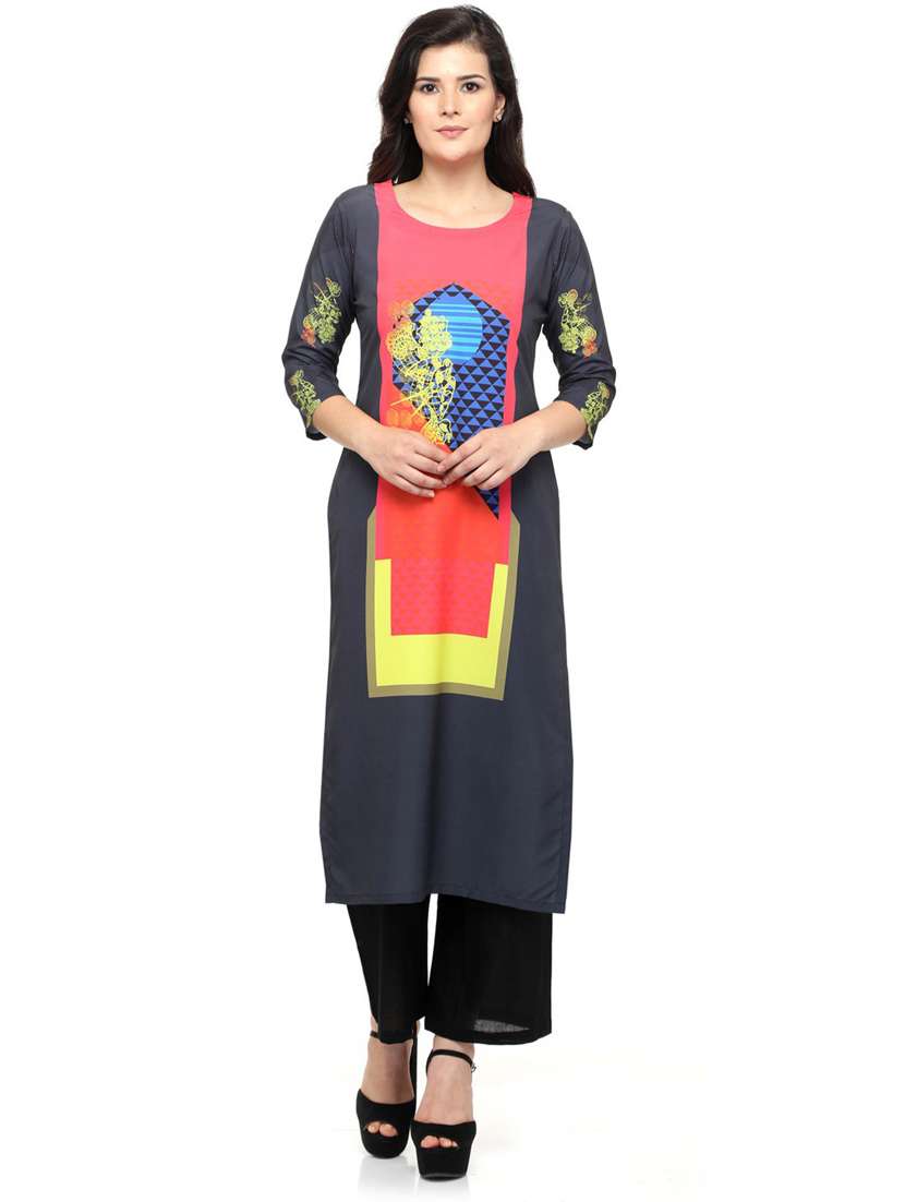 women three quarter sleeve printed kurta - 21244800 - Zoom Image - 0