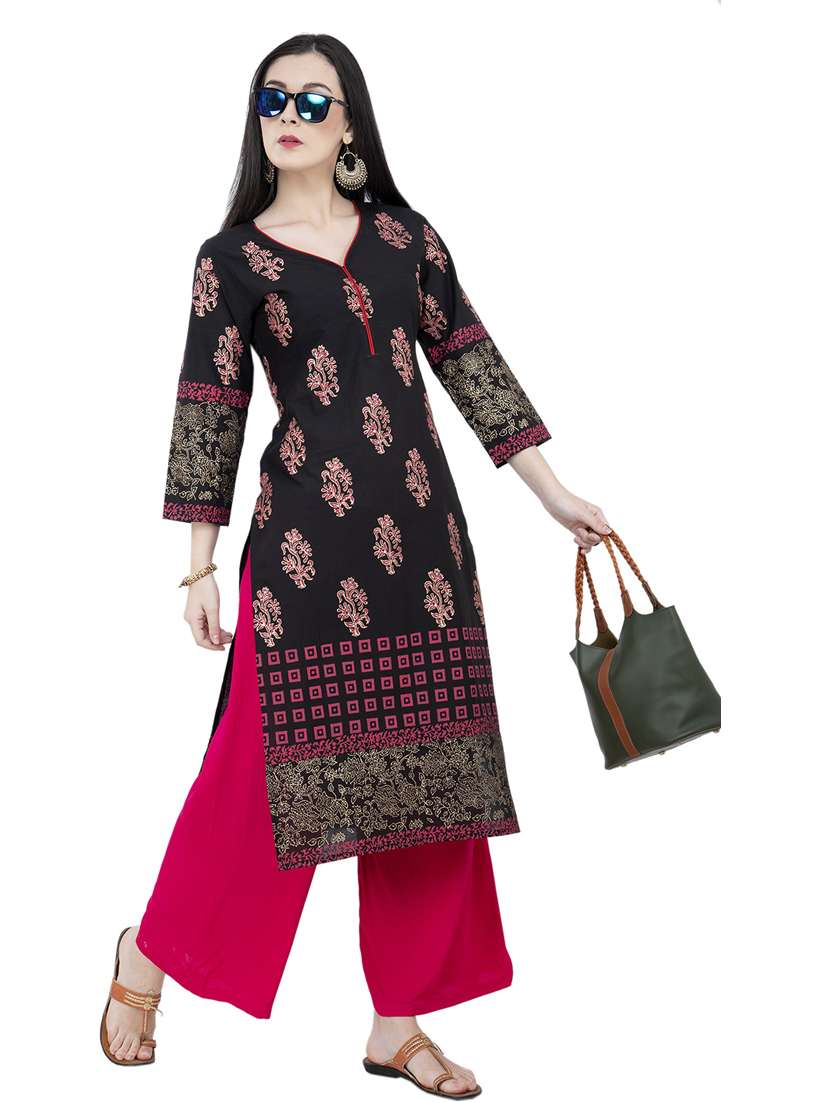 women three quarter sleeve printed kurta