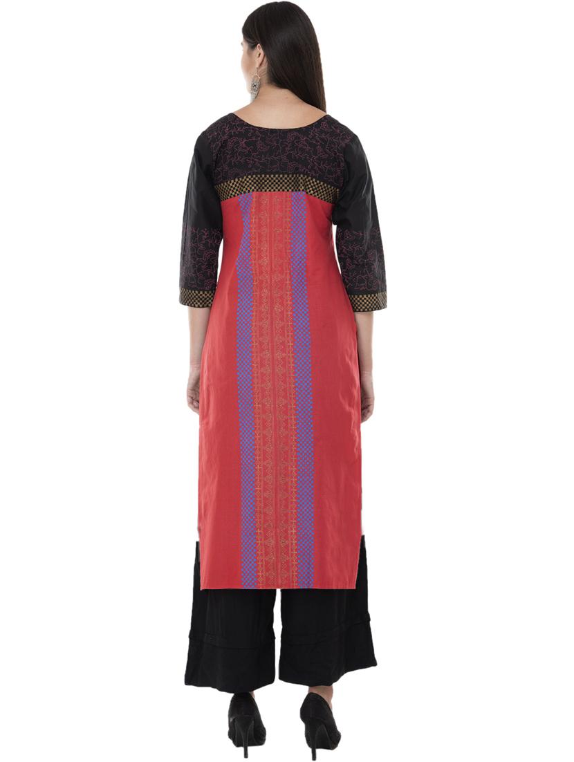 women three quarter sleeve printed kurta - 21244814 - Standard Image - 2