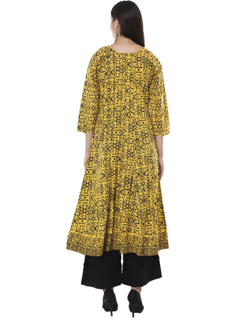 women three quarter sleeve printed kurta - 21244816 - Standard Image - 2
