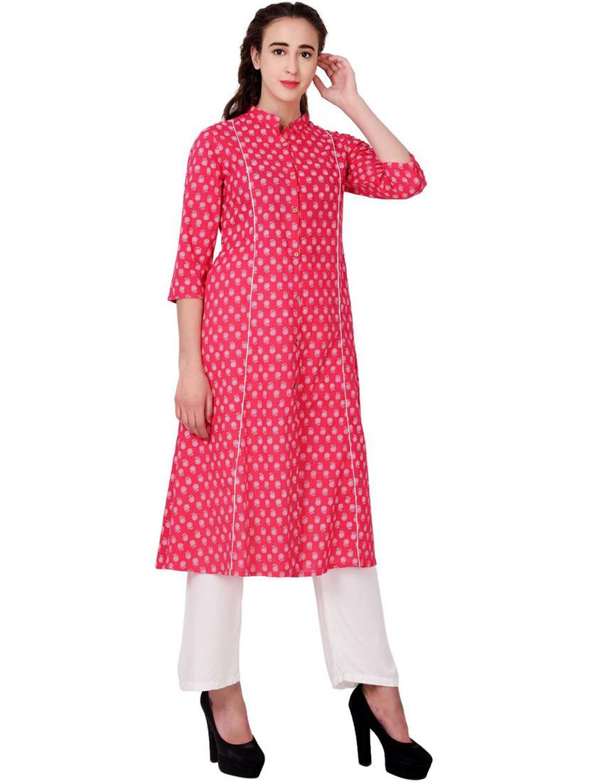 women three quarter sleeve printed kurta