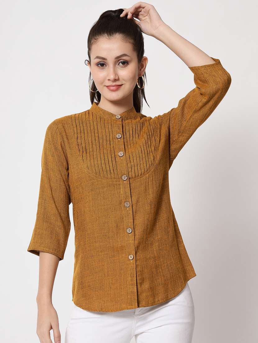 yellow viscose regular tunic