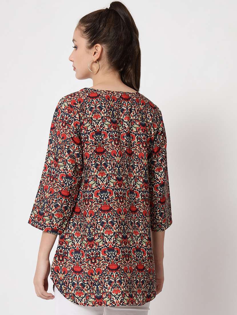 maroon polyester regular tunic - 21244958 - Standard Image - 2