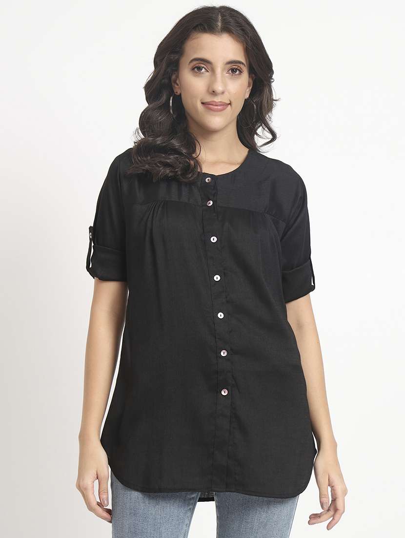 black cotton regular tunic