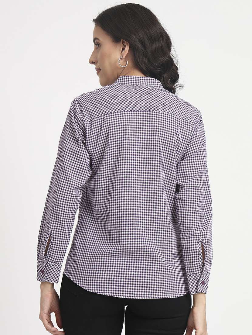 women checks regular shirt - 21244969 - Standard Image - 2