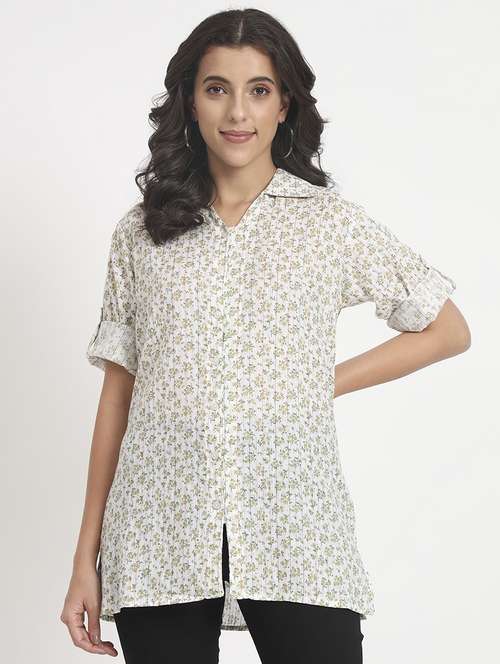 women collared printed regular shirt - 21244980 - Standard Image - 0