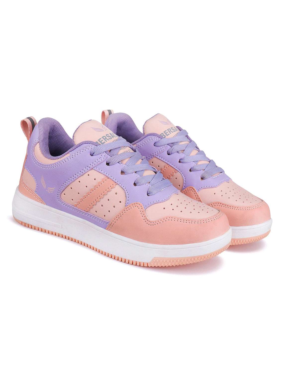 color block lace-up sports shoes