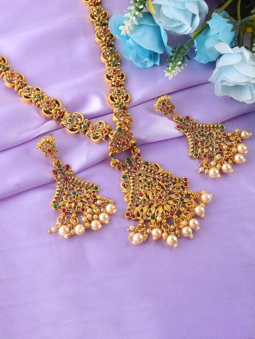 gold brass traditional necklace - 21245237 - Standard Image - 0