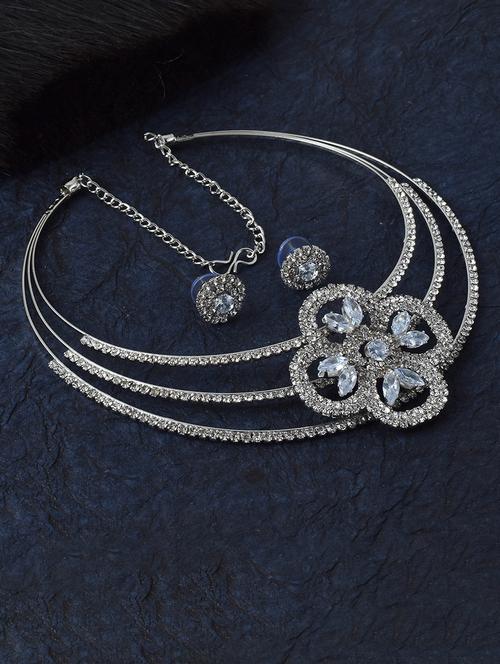 silver brass choker necklace - 21246741 -  Standard Image - 0