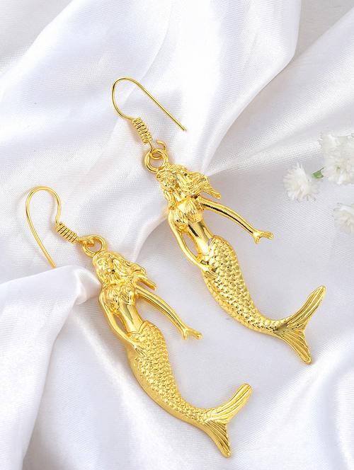  gold plated mermaid jalpari women fashion earrings - 21246748 -  Standard Image - 0
