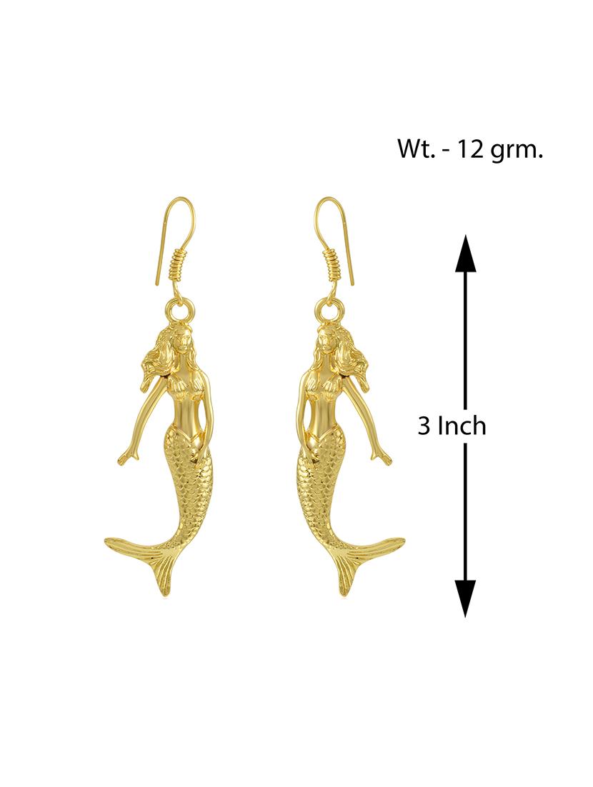 gold plated mermaid jalpari women fashion earrings - 21246748 - Standard Image - 2