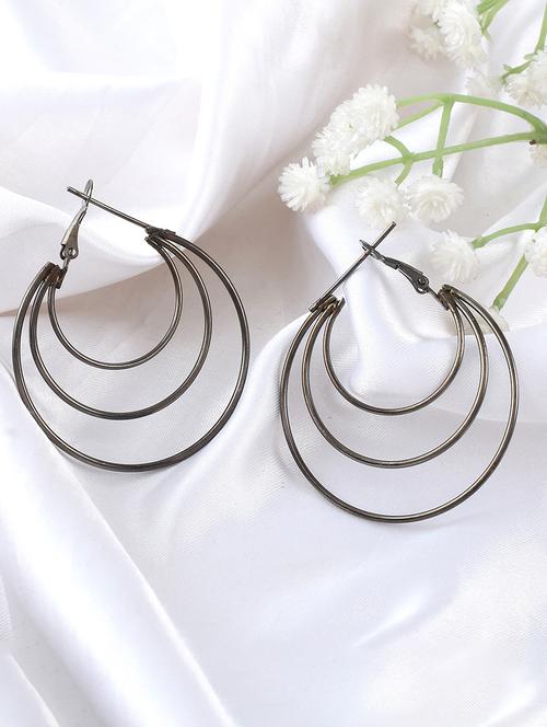 black brass hoop earrings - 21246749 -  Standard Image - 0