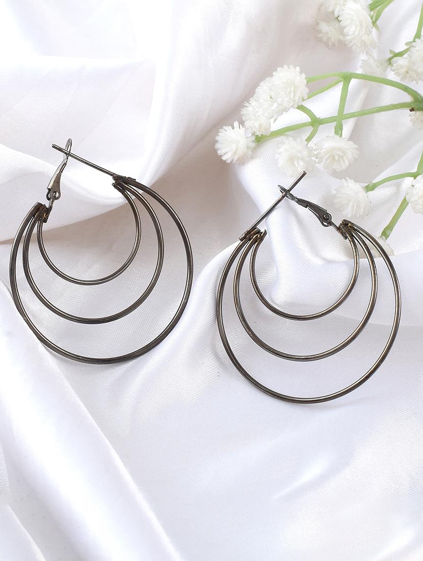 black brass hoop earrings - 21246749 -  Zoom Image - 0