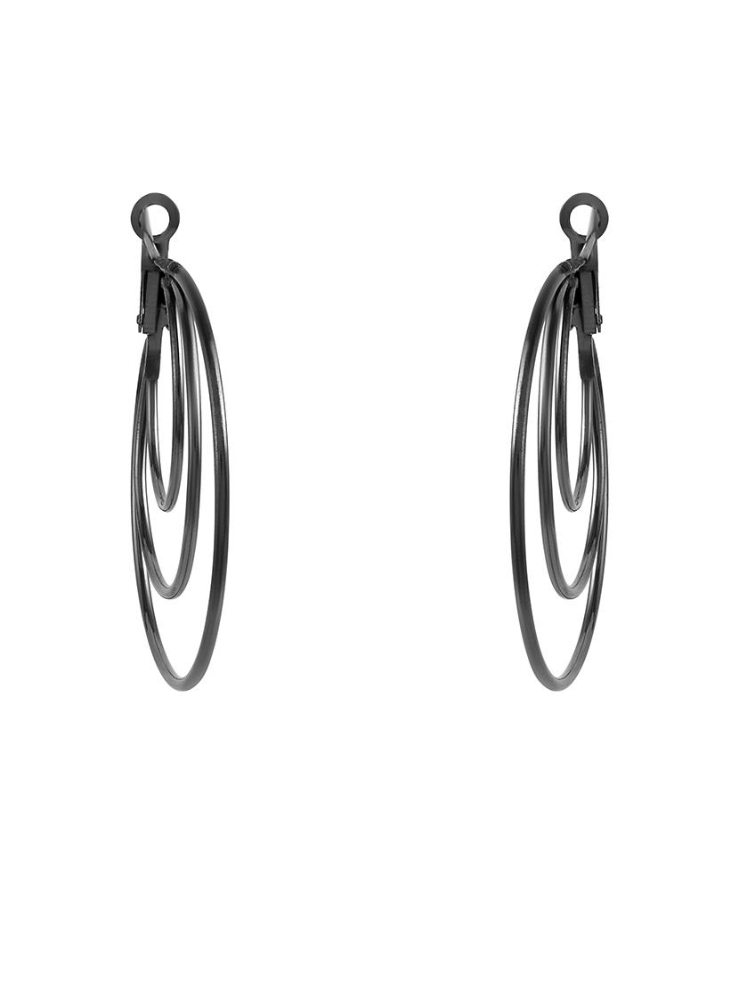 black brass hoop earrings - 21246749 - Standard Image - 2