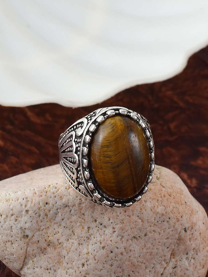 silver brass finger ring