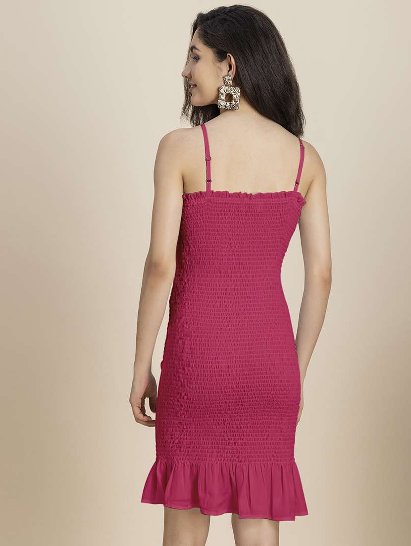 women solid shoulder strap bodycon dress - 21246906 -  Standard Image - 2