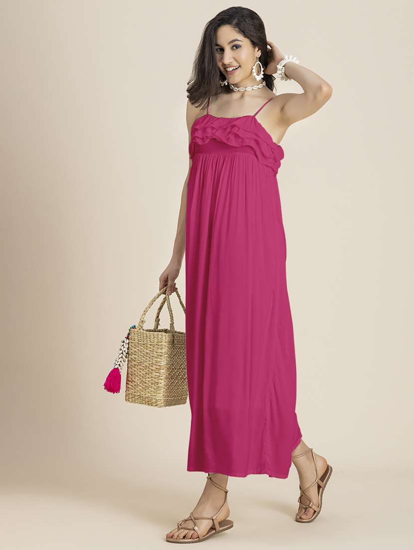 pink rayon a-line dress
