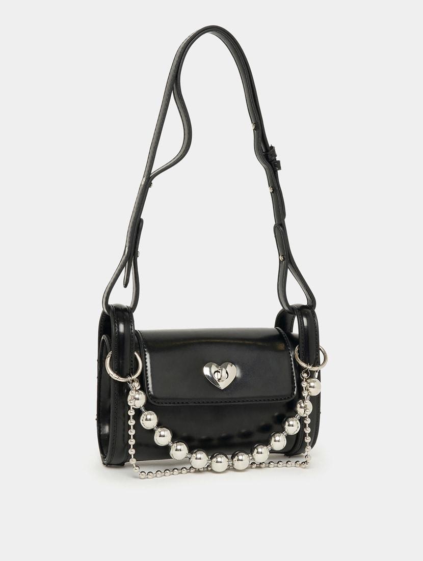 black leatherette (pu) handbag - 21246973 - Standard Image - 2