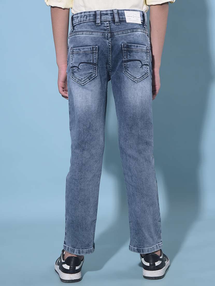 light blue cotton blend plain jean - 21247082 -  Standard Image - 2