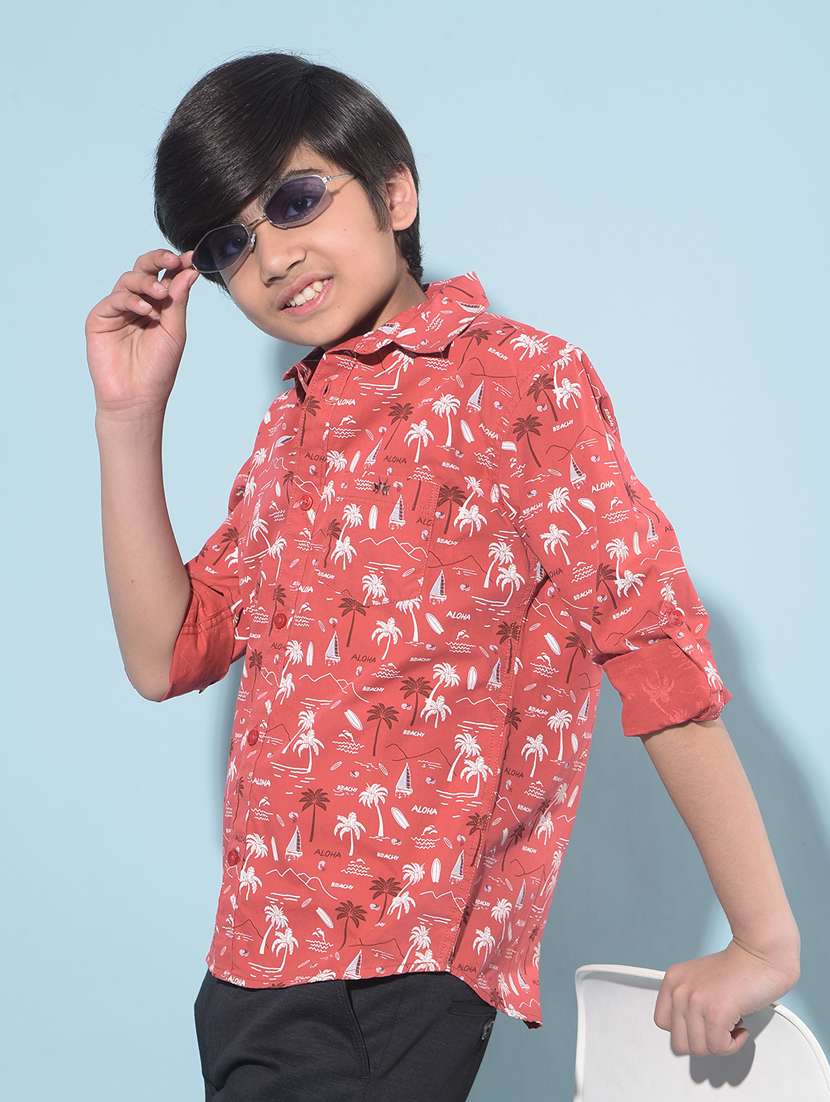 boys long sleeved cotton shirt
