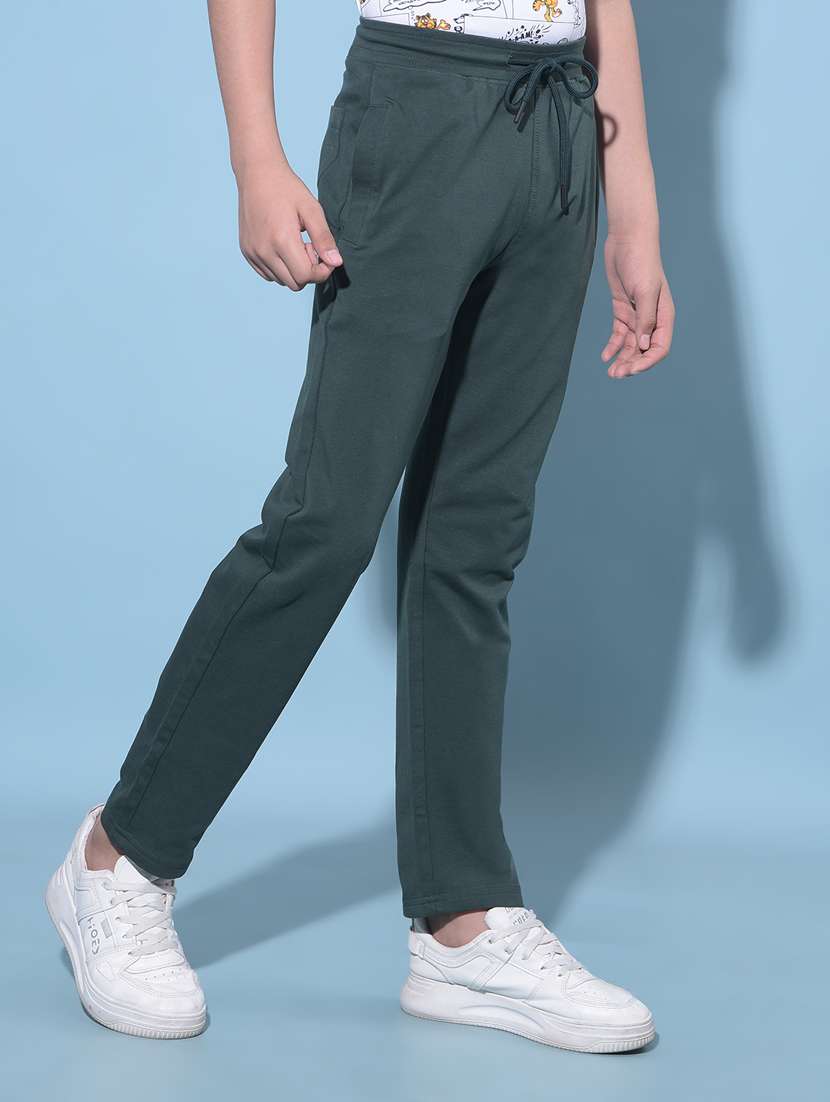 green cotton blend track pant - 21247196 -  Standard Image - 2