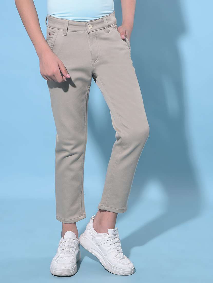 boy solid cotton chinos trouser