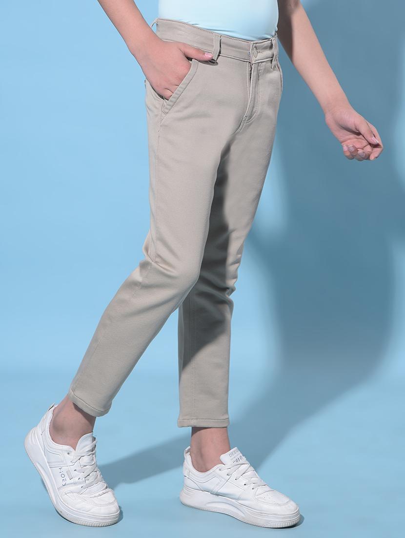 boy solid cotton chinos trouser - 21247204 - Standard Image - 2